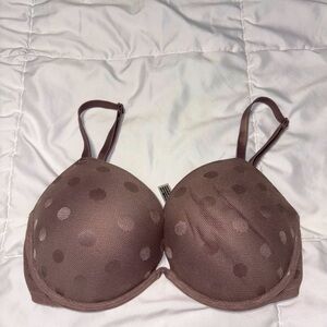 PINK Victoria’s Secret Wear Everywhere Super Push Up Bra Nude Lace 34DD